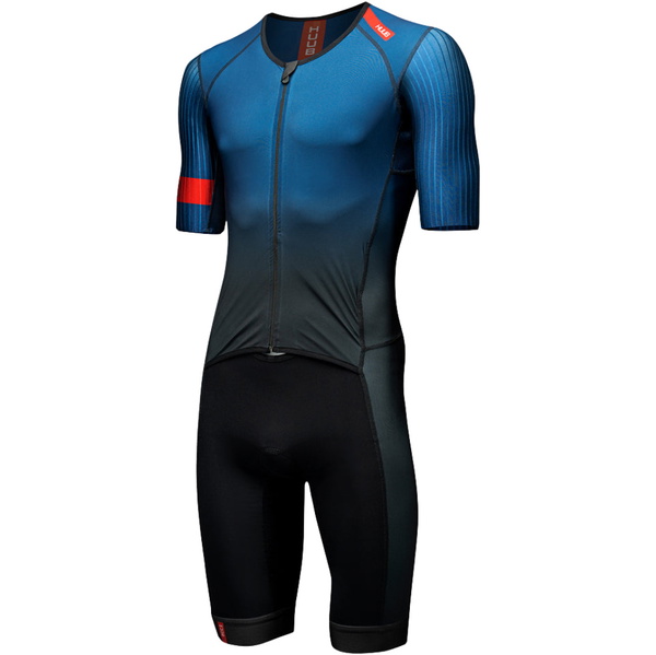 2025 HUUB Mens Pro Aero Open Zip Tri Suit 4882PROOZSSTS - Blue / Black